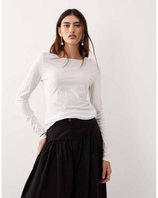 ARRANGE Natural Seam Detail Long Sleeve Jersey Top