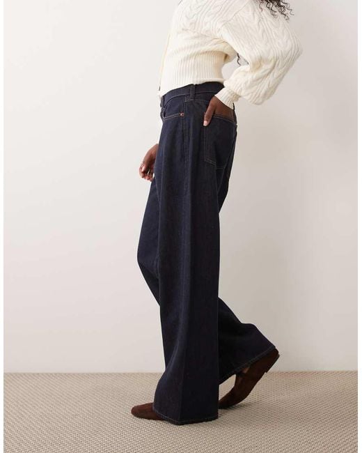 Abercrombie & Fitch Blue Curve Love Low Rise Loose Jeans