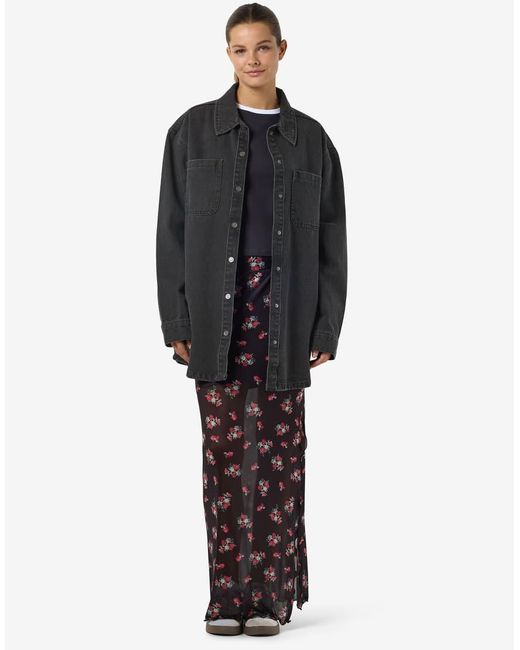 Noisy May Black Oversized Denim Shacket