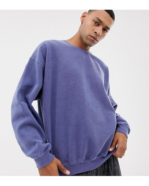 Reclaimed (vintage) Inspired Oversized Sweatshirt In Washed Navy in Blue  for Men | Lyst UK