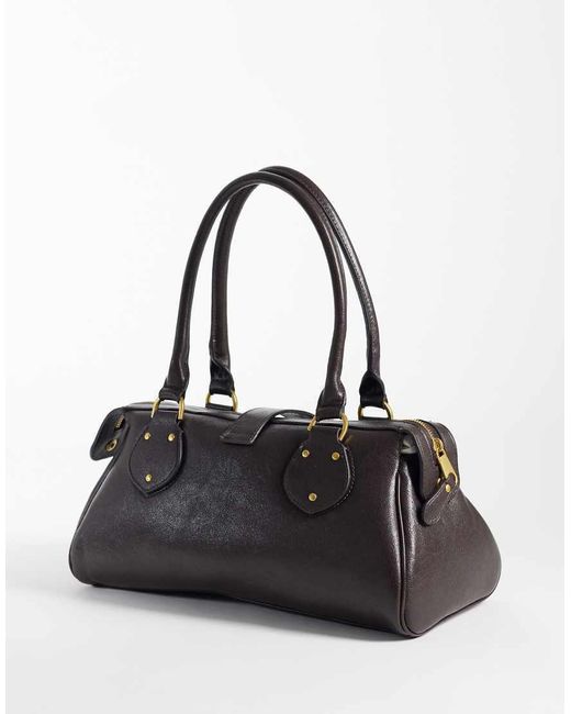 Mango Black Buckle Detail Shoulder Bag