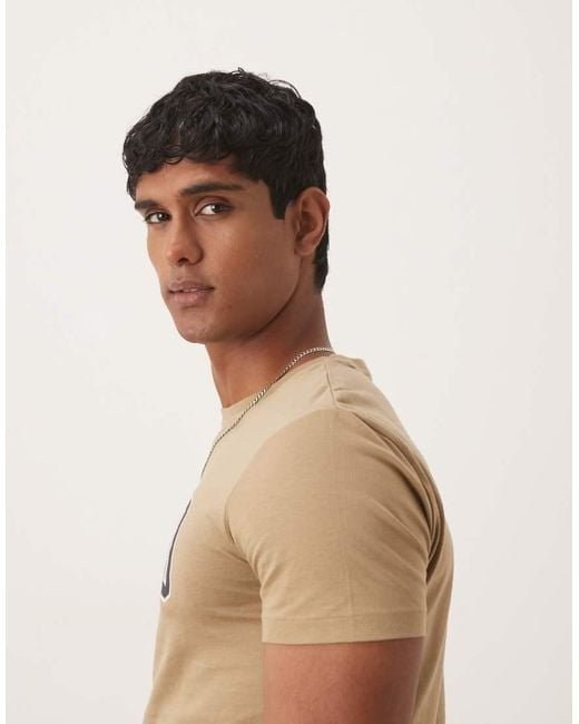 T-Shirt Color Cuoio Con Scritta Del Logo Stile College di Polo Ralph Lauren in Blue da Uomo