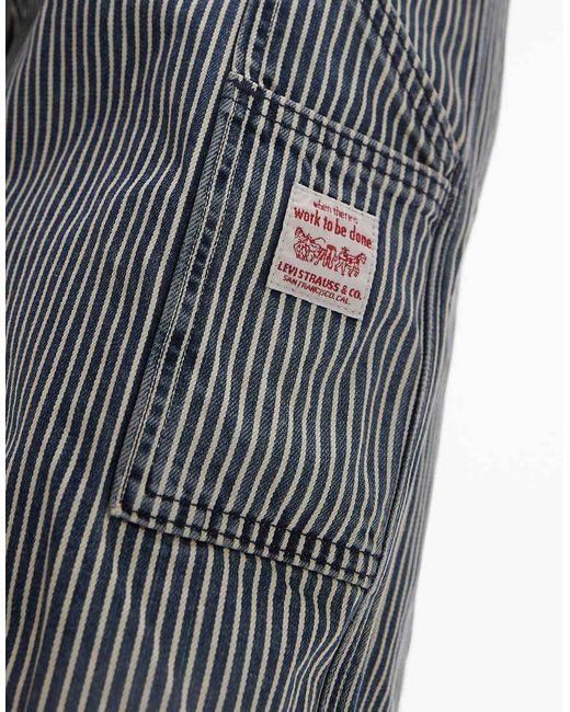 Pantalones Cortos Vaqueros De Estilo Carpintero Y Corte Suelto Con Estampado Milrayas De La Colección Cápsula Workwear 568 De Levi's de hombre de color White