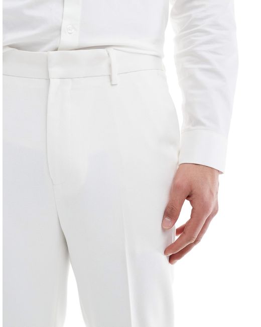 ASOS – schmal zulaufende anzughose aus strukturiertem stoff in White für Herren