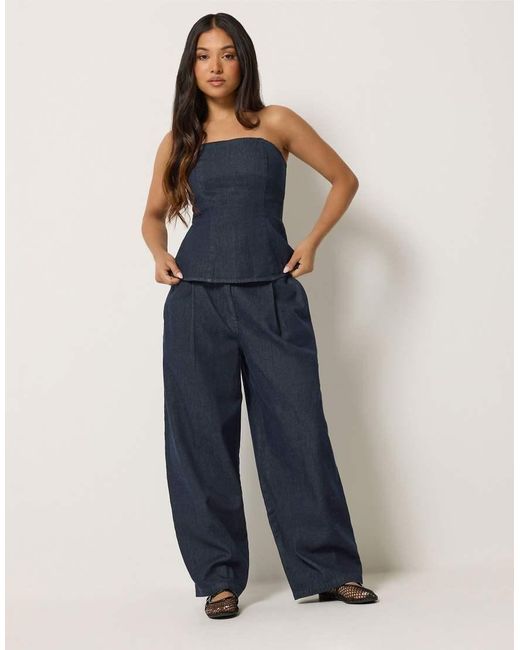 PixieGirl Blue Petite Denim Bandeau Top