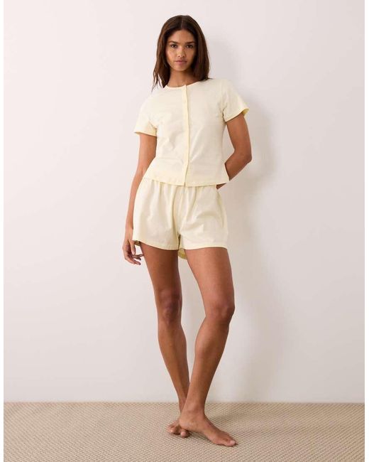 ASOS Natural Mix & Match Cotton Pyjama Shorts