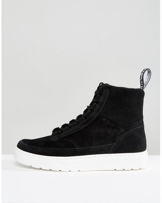 Dr. Martens Kamar Suede Hi Top Sneakers in Black for Men | Lyst