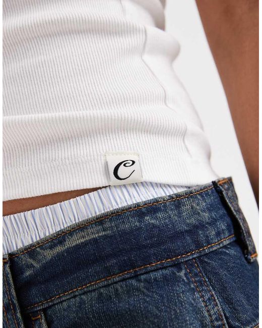 Collusion White Henley Rib Vest