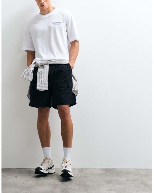 Only & Sons Black Cargo Shorts for men