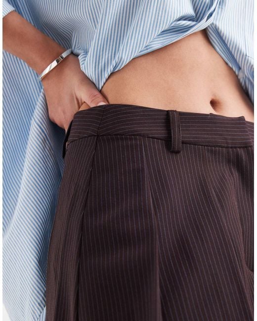 ASOS Blue Tailored Pleated Mini Skort