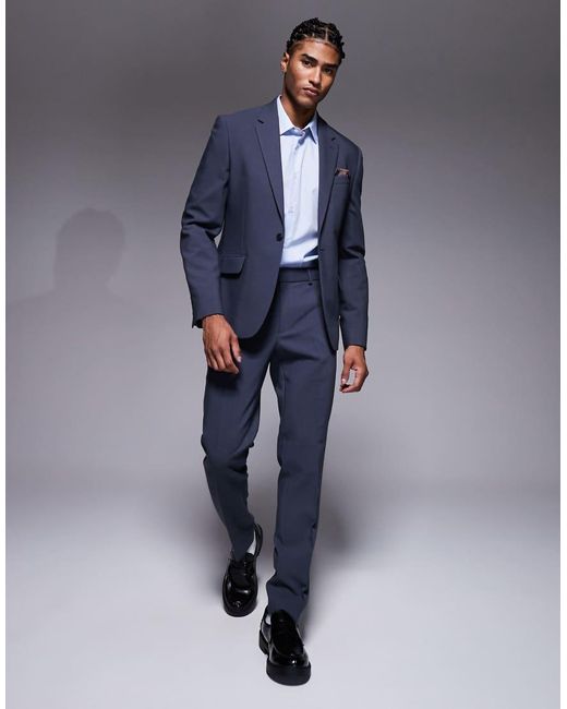 River Island Blue Skinny Fit Suit Jacket for men