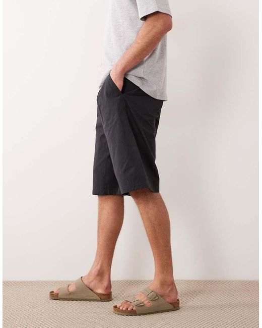 ASOS Pink Longer Length Elasticated Jort With Pleat for men