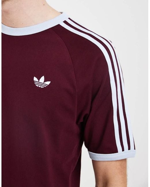 Adidas Originals Red Three Stripe T-shirt for men