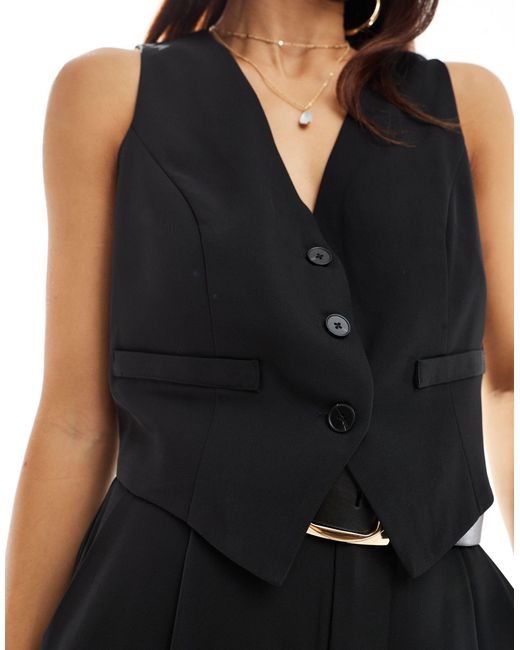 In The Style Black Tailored Waistcoat Co-ord