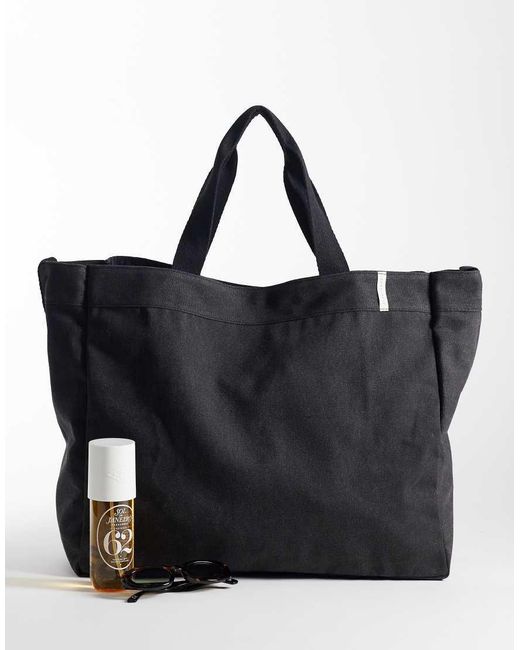 Jack & Jones Black Canvas Tote Bag for men