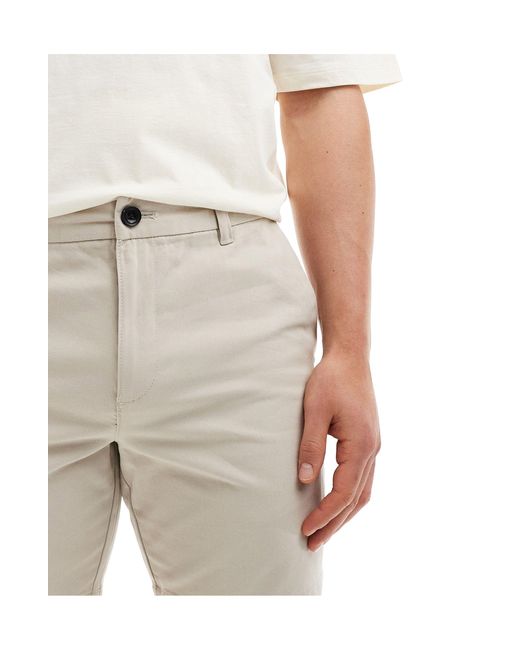 New Look Natural Slim Chino Shorts for men