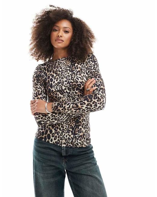 ONLY Brown 2-way Long Sleeve Top