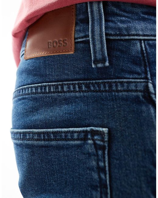 Boss – delaware – gerade geschnittene jeans in Blue für Herren