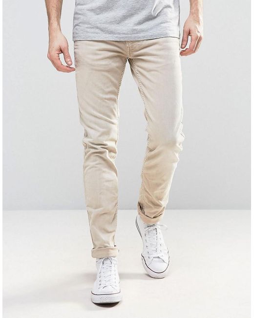 Replay Anbass Slim Fit Jeans Color Sand in Natural for Men | Lyst