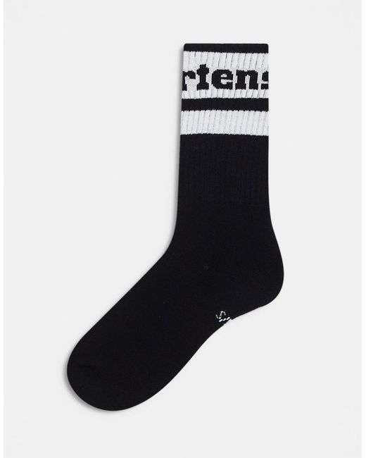 Dr. Martens Black Unisex Athletic Logo Socks for men