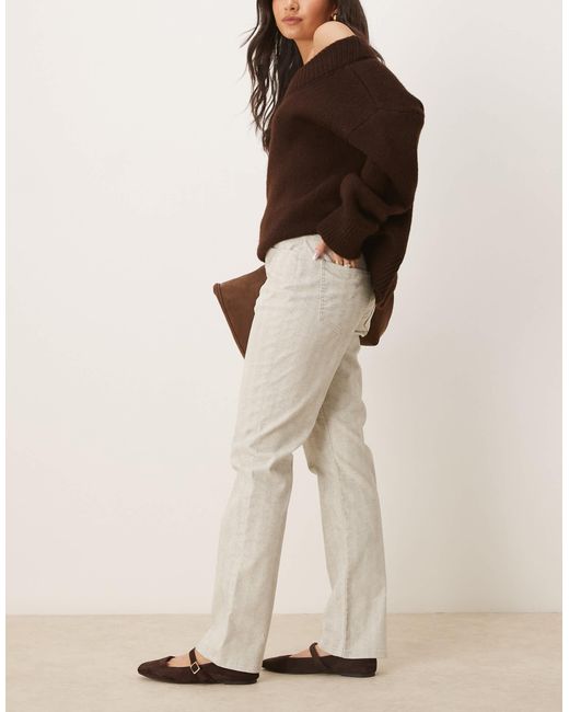 ASOS Natural Straight Leg Herringbone Flock Jean