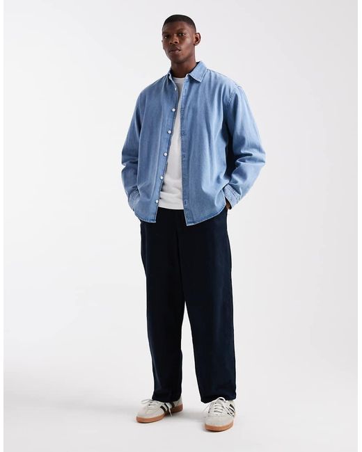 Jack & Jones Blue Oversized Denim Shirt for men