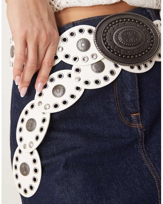 ASOS White Statement Disc Belt