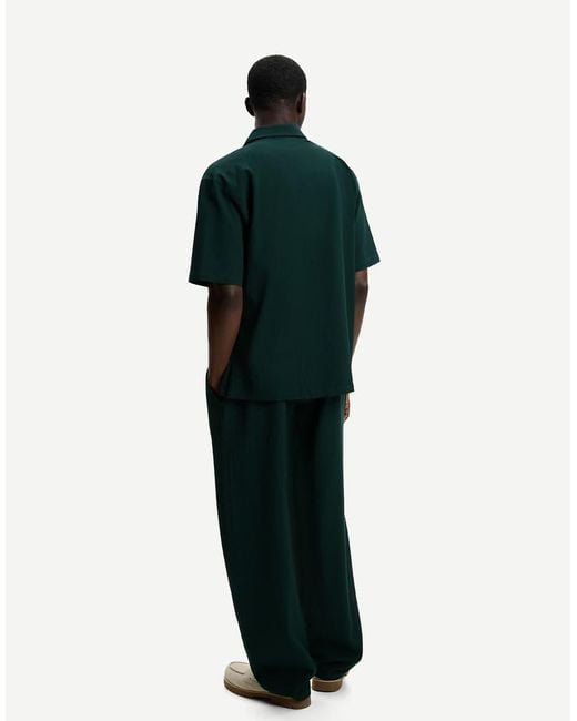 Bershka Green Pleated baggy jogger Trousers for men
