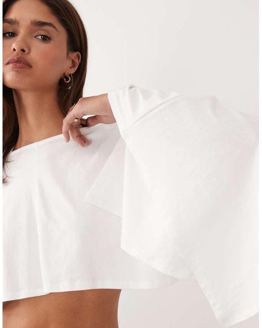 ASOS White Jersey Cape Style Top