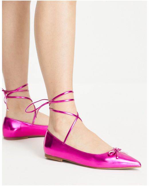 asos pink flats