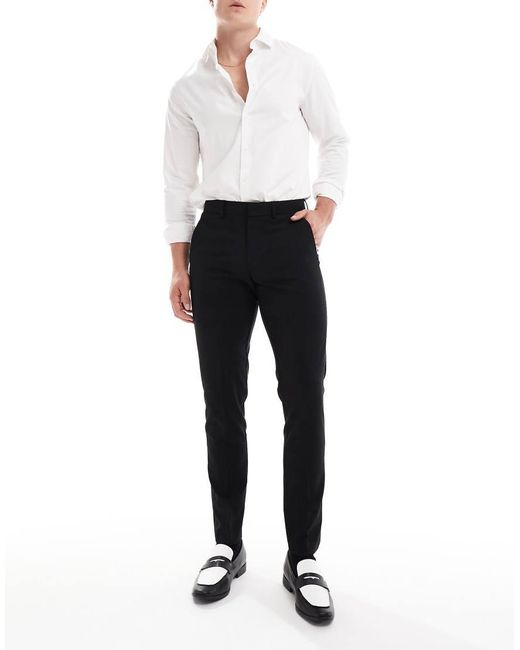 ASOS Gray New Skinny Tuxedo Trousers for men