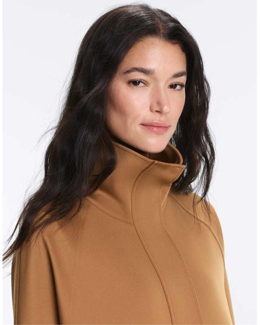 Oysho Brown Long Neoprene-Effect Jacket