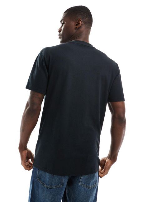 Camiseta negra holgada con logo bordado Hollister de hombre de color Blue