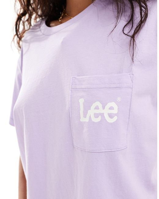 Lee Jeans Purple Pocket Logo Tee