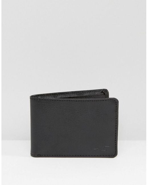 Hollister Leather Wallet In Black for men