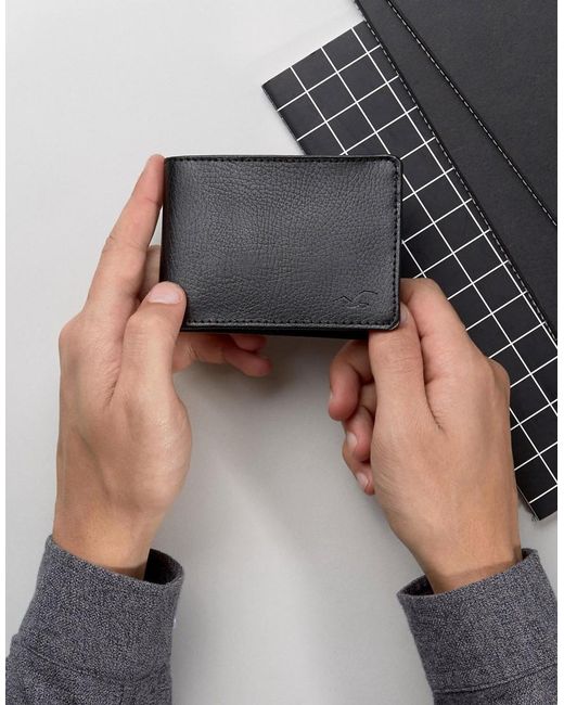 Hollister Leather Wallet In Black for Men Lyst UK