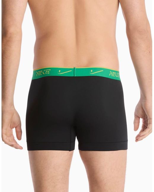 Nike Black Essential Cotton 3 Pack Trunks for men