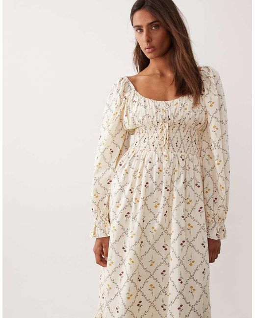 Miss Selfridge Natural Milkmaid Maxi Dress
