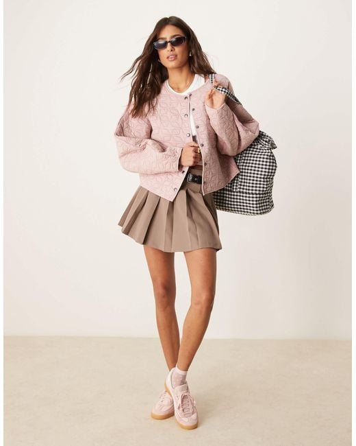ASOS Pink Quilted Jacket With Cocoon Sleeve