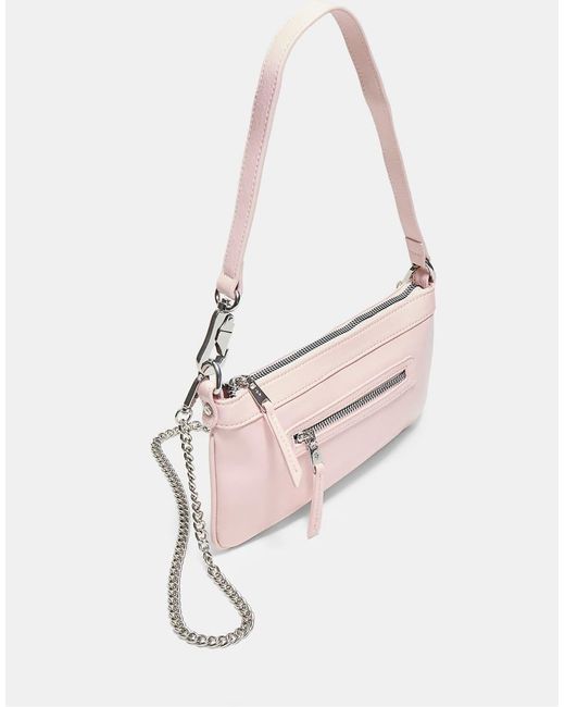 Stradivarius Pink Lobster Clasp Shoulder Bag