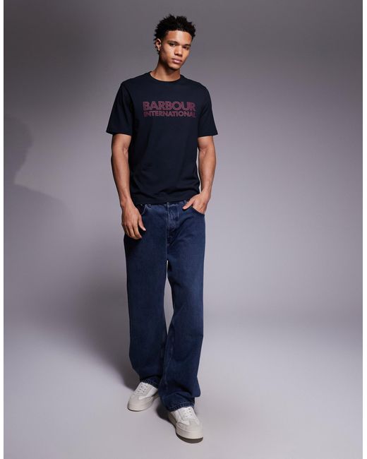 Barbour – basic-t-shirt in Blue für Herren