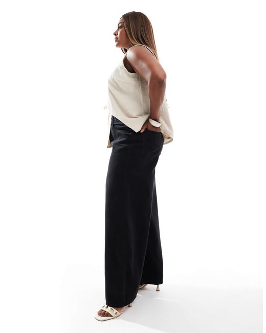 ASOS White Asos Design Curve Wide Leg Jeans