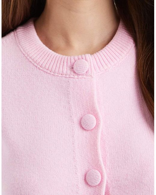 ASOS Pink Knitted Shrunken Cardigan
