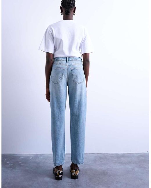TOPSHOP White Original Mom High Rise Jean