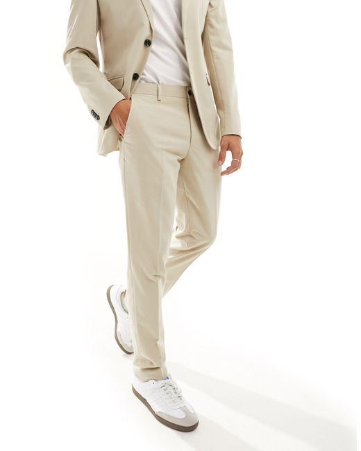 Jack & Jones White Slim Fit Suit Trousers for men
