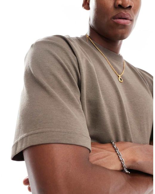 SELECTED Brown Oversized T-shirt for men