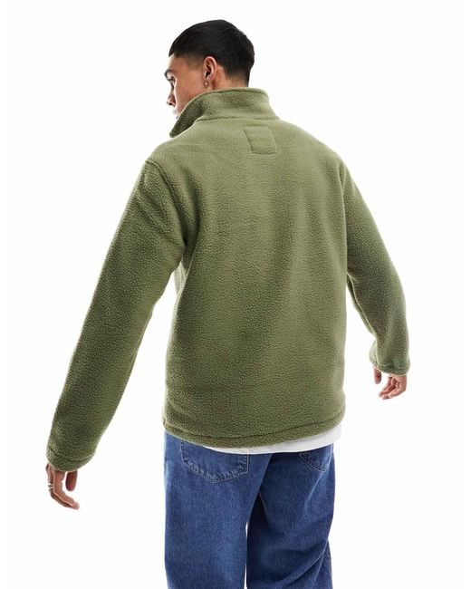 Jack & Jones Green Fleece 1/4 Zip for men