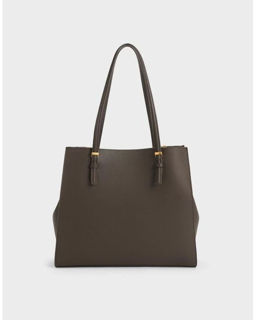 Charles & Keith Brown Sansa Tote Bag