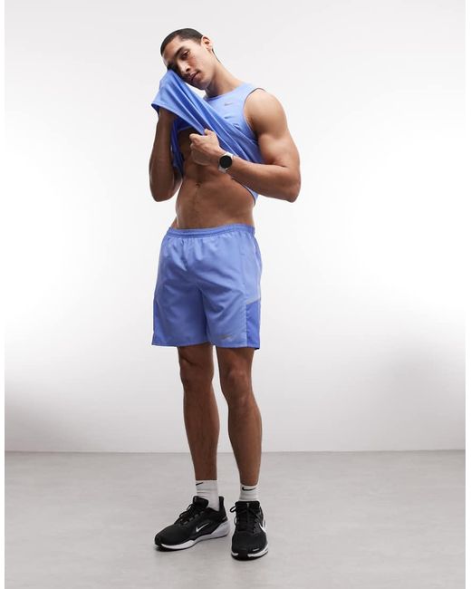 Nike Blue Miler Dri-fit 7inch 2in1 Shorts for men