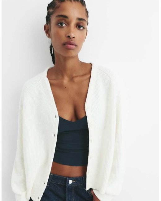 Pull&Bear Multicolor Purl Knit Cardigan